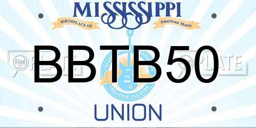 BBTB50 Mississippi License Plate