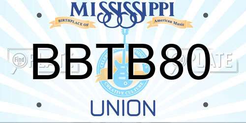 BBTB80 Mississippi License Plate