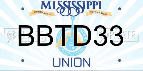 BBTD33 Mississippi License Plate