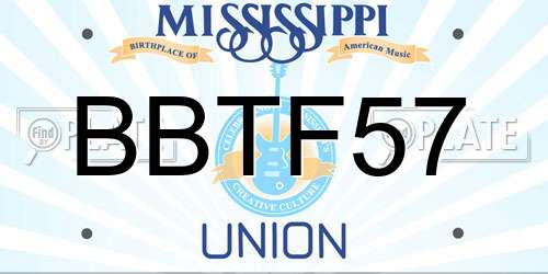 BBTF57 Mississippi License Plate