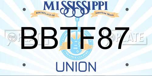 BBTF87 Mississippi License Plate
