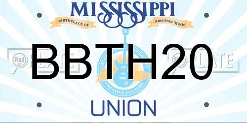BBTH20 Mississippi License Plate