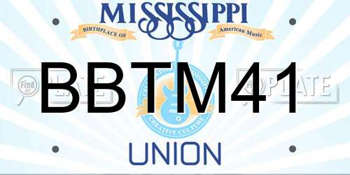 BBTM41 Mississippi License Plate