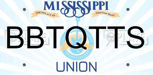 BBTQTTS Mississippi License Plate
