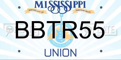 BBTR55 Mississippi License Plate
