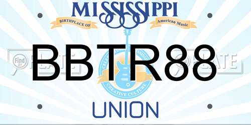 BBTR88 Mississippi License Plate