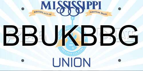 BBUKBBG Mississippi License Plate