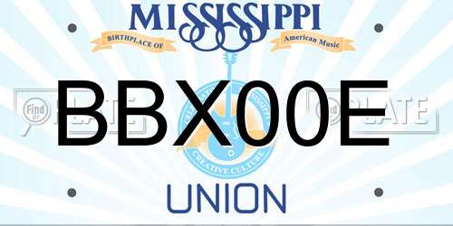 BBX00E Mississippi License Plate