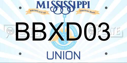 BBXD03 Mississippi License Plate