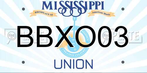 BBXO03 Mississippi License Plate
