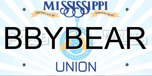 BBYBEAR Mississippi License Plate