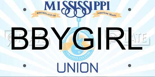 BBYGIRL Mississippi License Plate