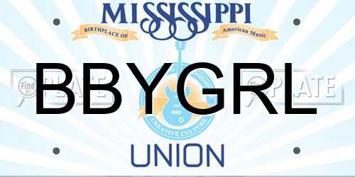 BBYGRL Mississippi License Plate