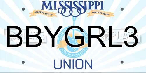 BBYGRL3 Mississippi License Plate
