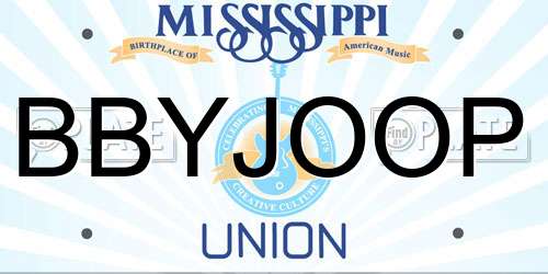BBYJOOP Mississippi License Plate