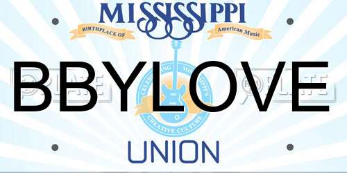 BBYLOVE Mississippi License Plate