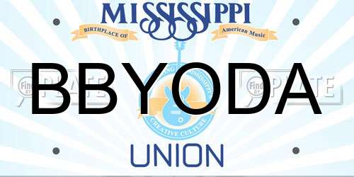 BBYODA Mississippi License Plate