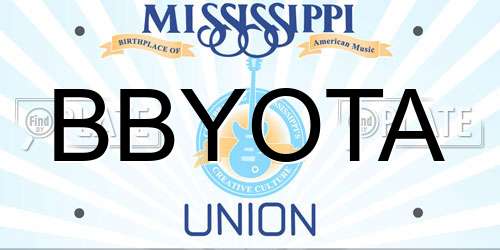 BBYOTA Mississippi License Plate