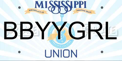BBYYGRL Mississippi License Plate