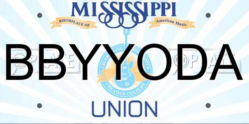 BBYYODA Mississippi License Plate