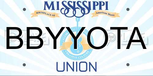 BBYYOTA Mississippi License Plate