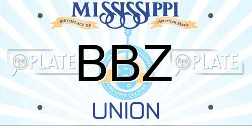 BBZ Mississippi License Plate