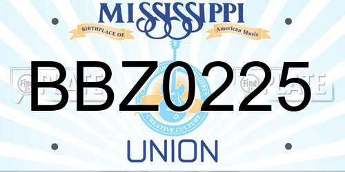 BBZ0225 Mississippi License Plate