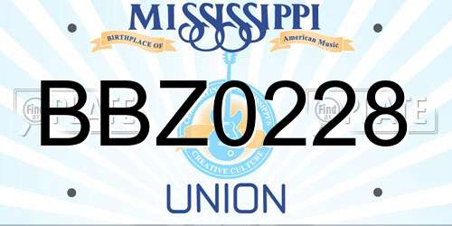 BBZ0228 Mississippi License Plate