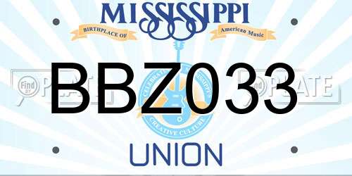 BBZ033 Mississippi License Plate