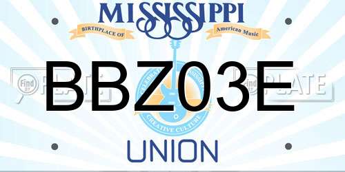 BBZ03E Mississippi License Plate