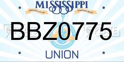 BBZ0775 Mississippi License Plate