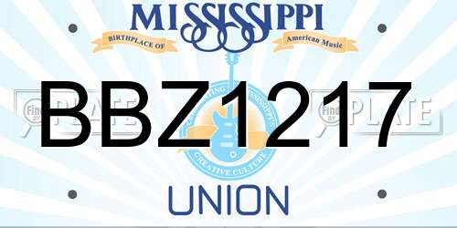 BBZ1217 Mississippi License Plate