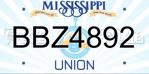 BBZ4892 Mississippi License Plate