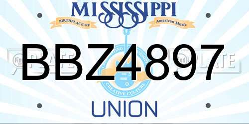 BBZ4897 Mississippi License Plate