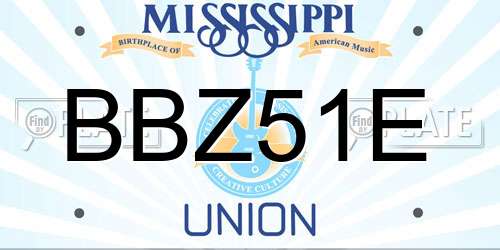 BBZ51E Mississippi License Plate
