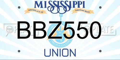 BBZ550 Mississippi License Plate
