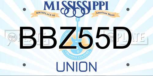 BBZ55D Mississippi License Plate