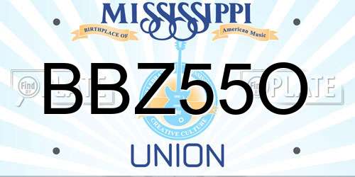 BBZ55O Mississippi License Plate