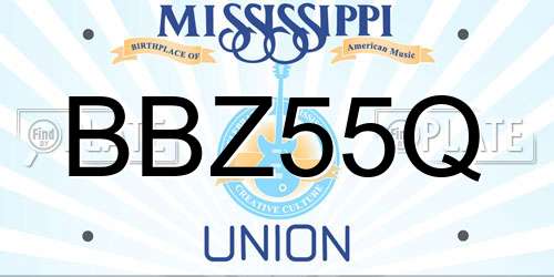 BBZ55Q Mississippi License Plate