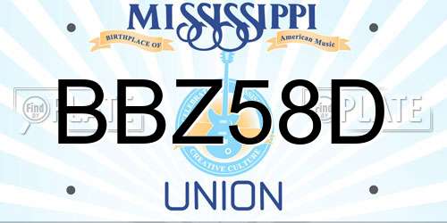 BBZ58D Mississippi License Plate