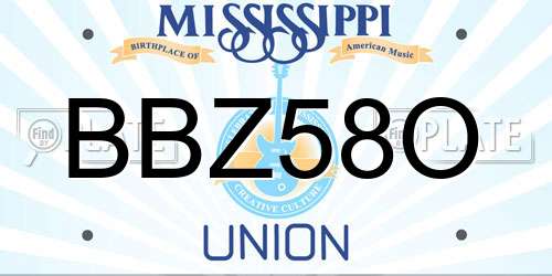 BBZ58O Mississippi License Plate