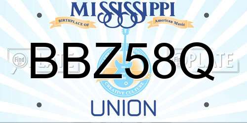 BBZ58Q Mississippi License Plate