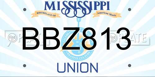 BBZ813 Mississippi License Plate