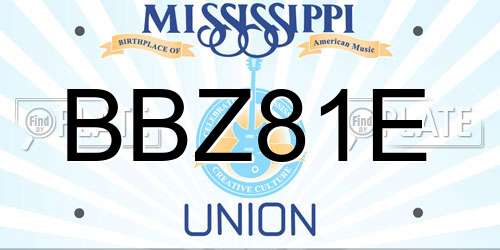 BBZ81E Mississippi License Plate