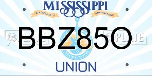 BBZ85O Mississippi License Plate