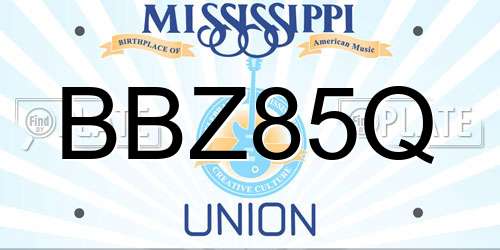 BBZ85Q Mississippi License Plate
