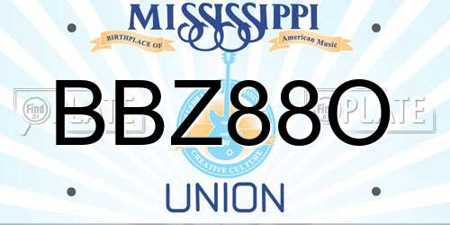 BBZ88O Mississippi License Plate