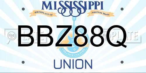 BBZ88Q Mississippi License Plate