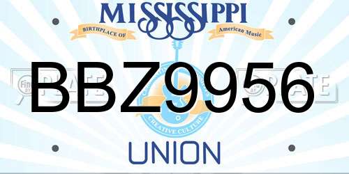 BBZ9956 Mississippi License Plate