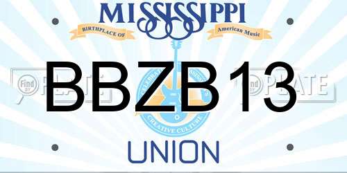 BBZB13 Mississippi License Plate